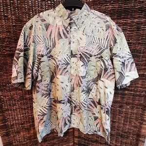 Kahala Reverse Dyed Hawaiian Shirt Tropical Beach Travel Vacation Size XXL